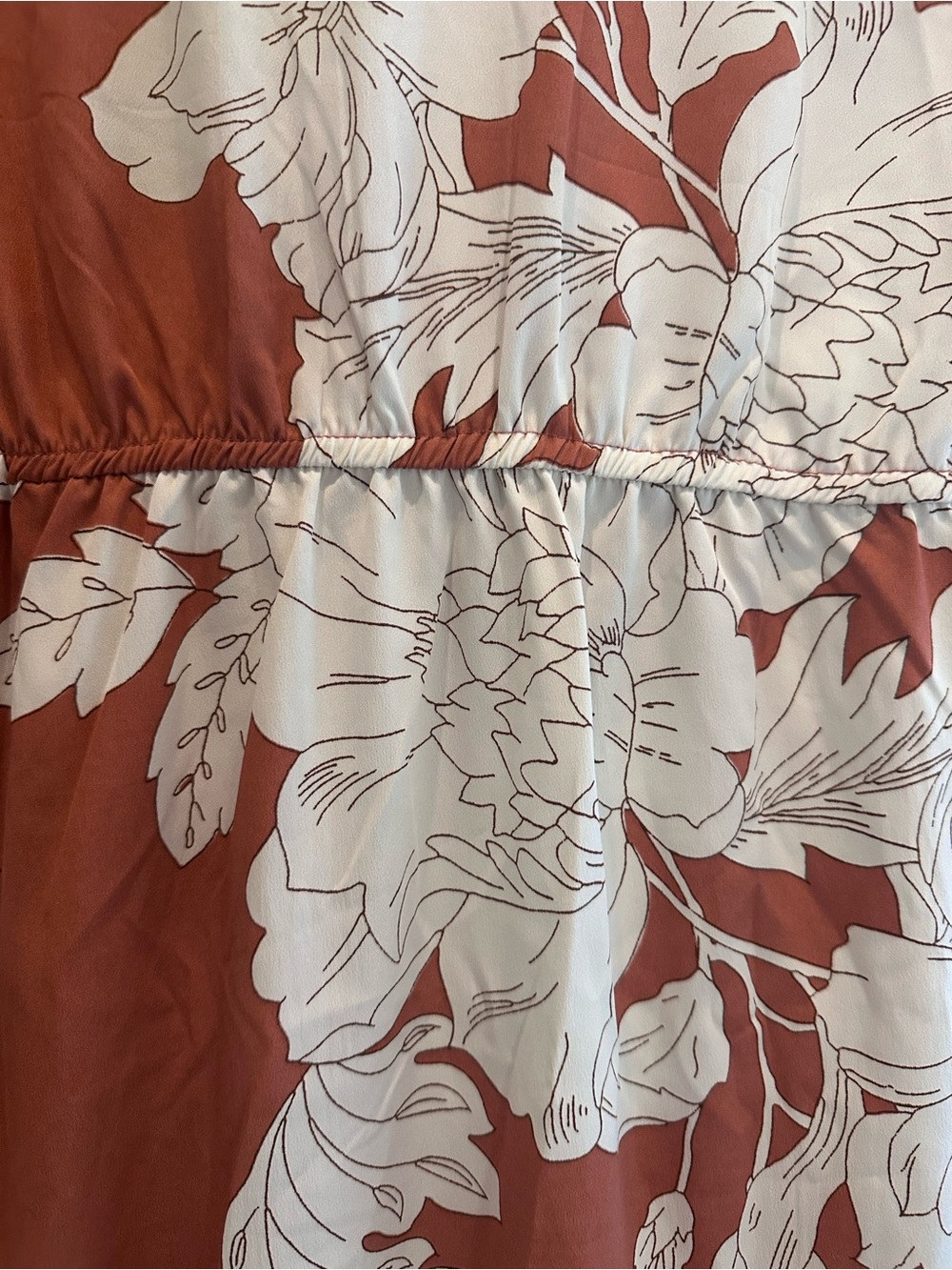Harlow & Rose Rust Floral Button Front Maxi Dress Long Sleeve Size M - Picture 3 of 6